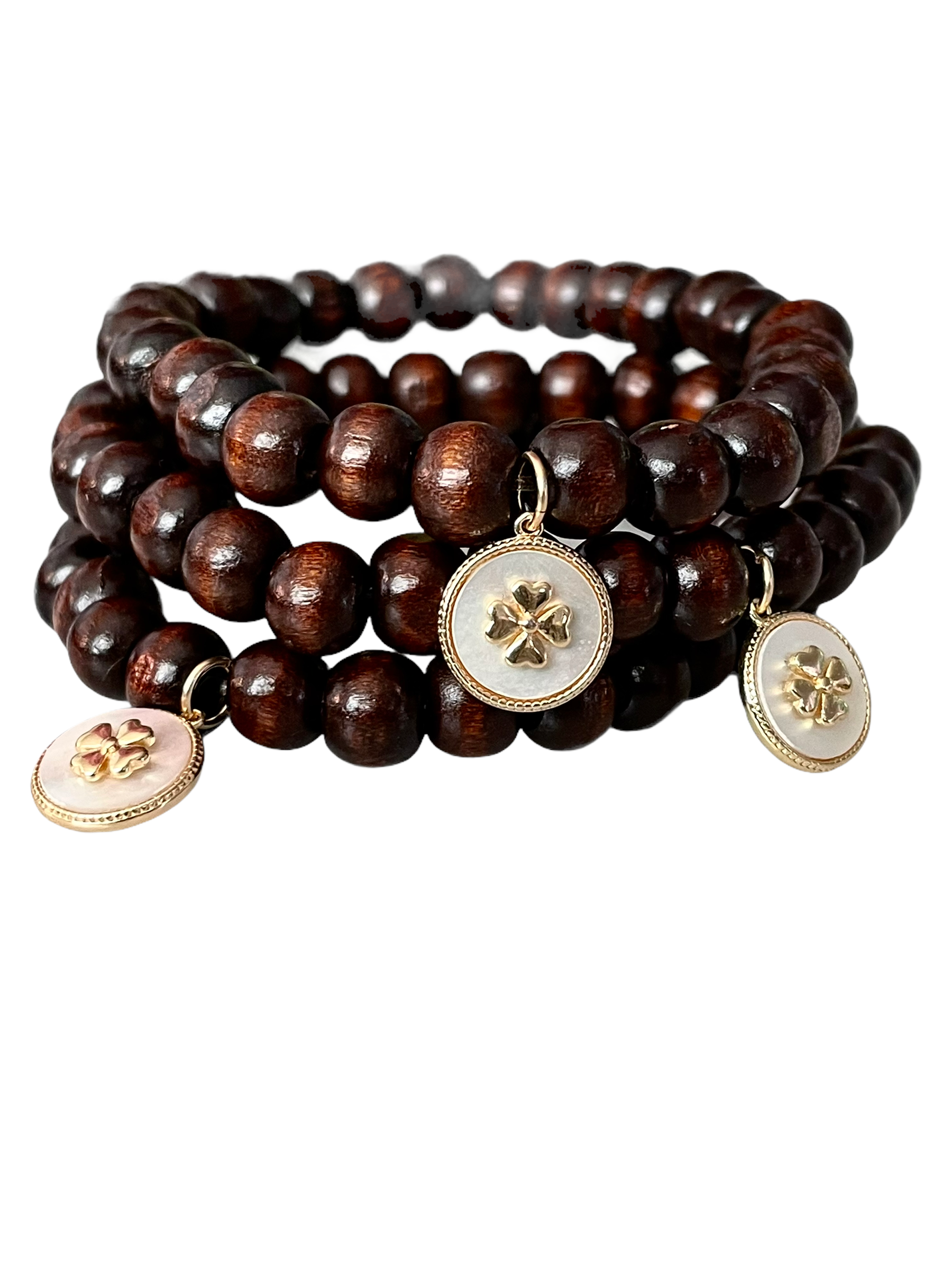 Clover/Mother of Pearl Prayer Bead Bracelet