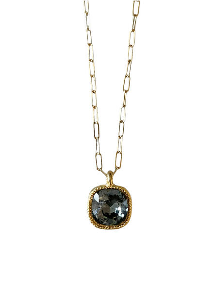 Swarovski Cushion Cut Drop Necklace