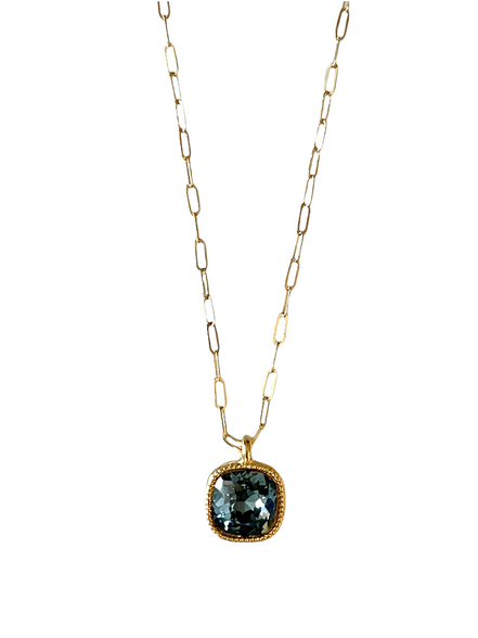 Swarovski Cushion Cut Drop Necklace