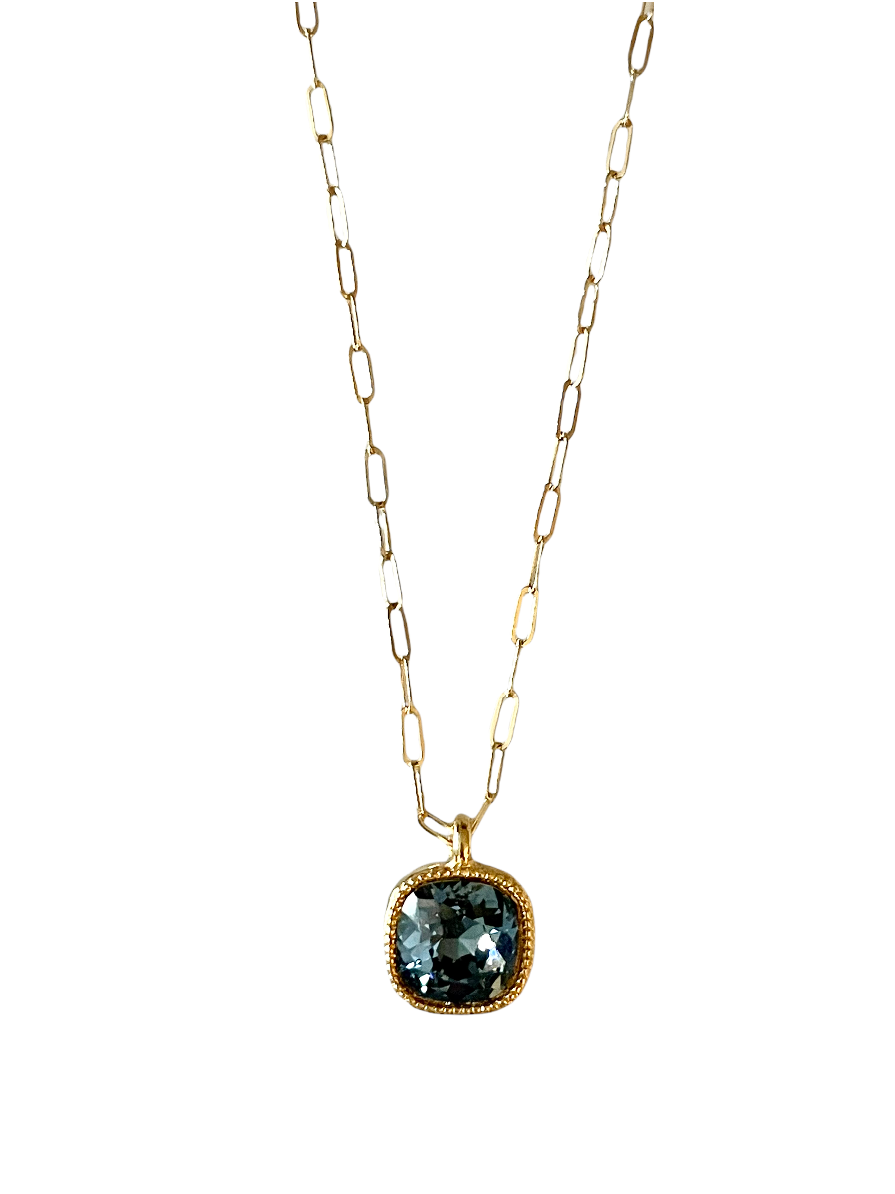 Swarovski Cushion Cut Drop Necklace