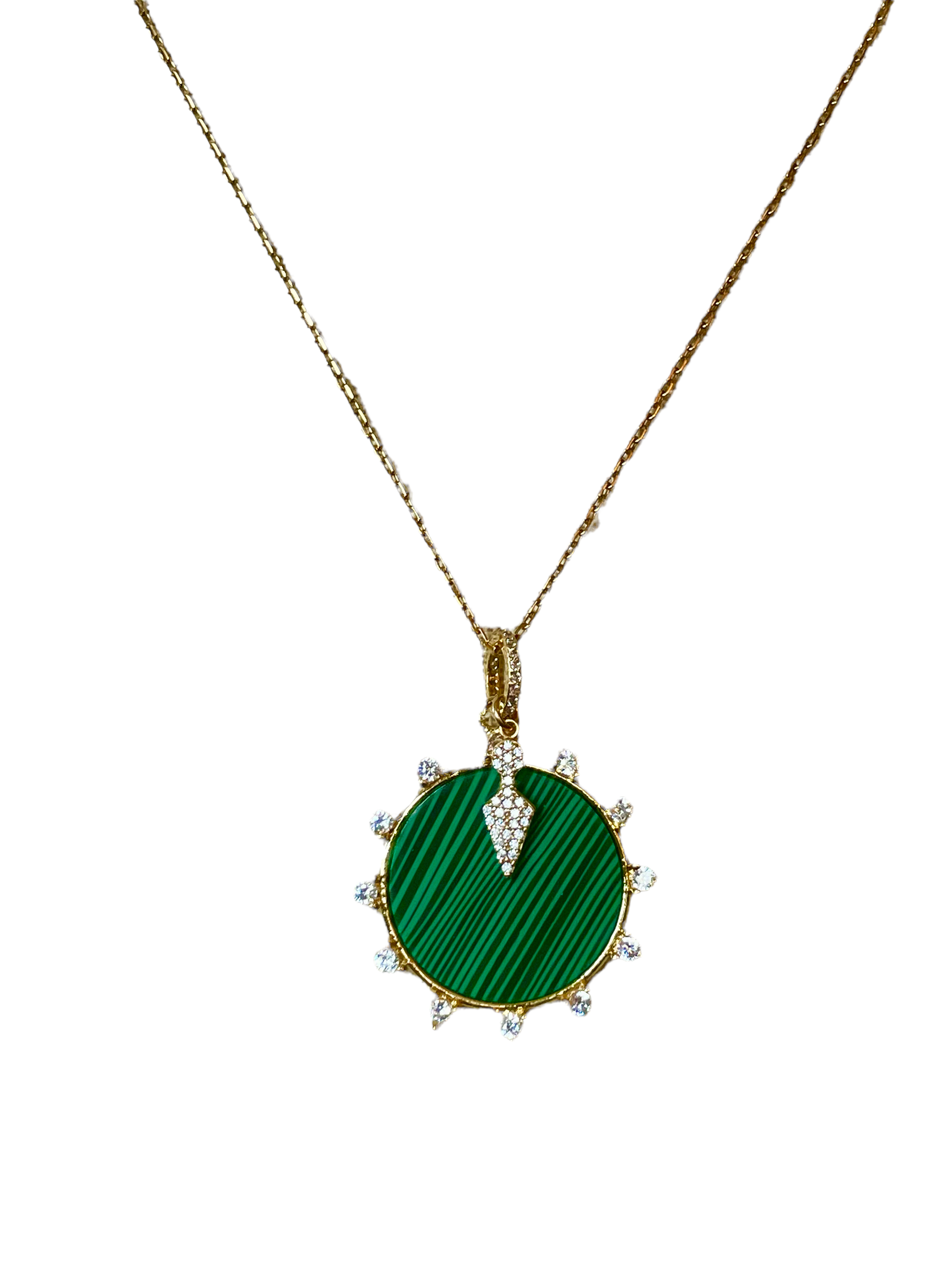 Malachite Disk Necklace