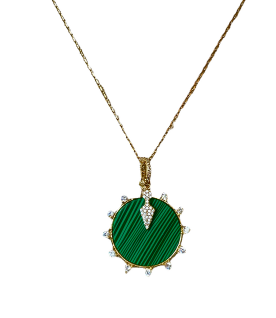 Malachite Disk Necklace