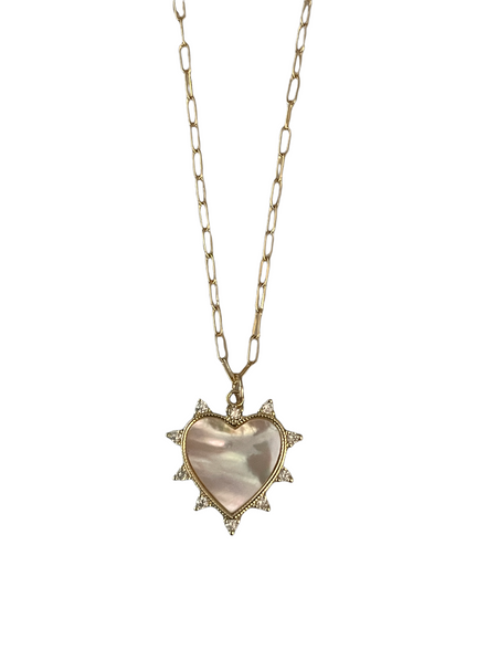 Mother of Pearl Crystal Studded Necklace