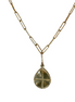 Pear Pendant with Cross Engraving