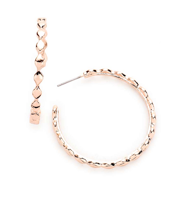 Sample Sale! Rose Gold Bead Hoops