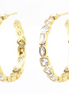 Gold Bezel Set CZ Hoop Earring