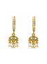 Gold CZ Evil Eye Dangle Earring
