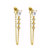 Gold Teardrop CZ Chain Earring