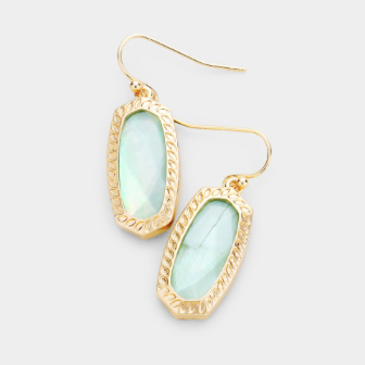 Mint/Gold Shimmer Earring