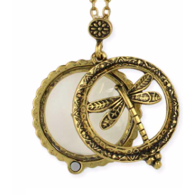 The Fast Flash!  Antique Gold Dragonfly Necklace