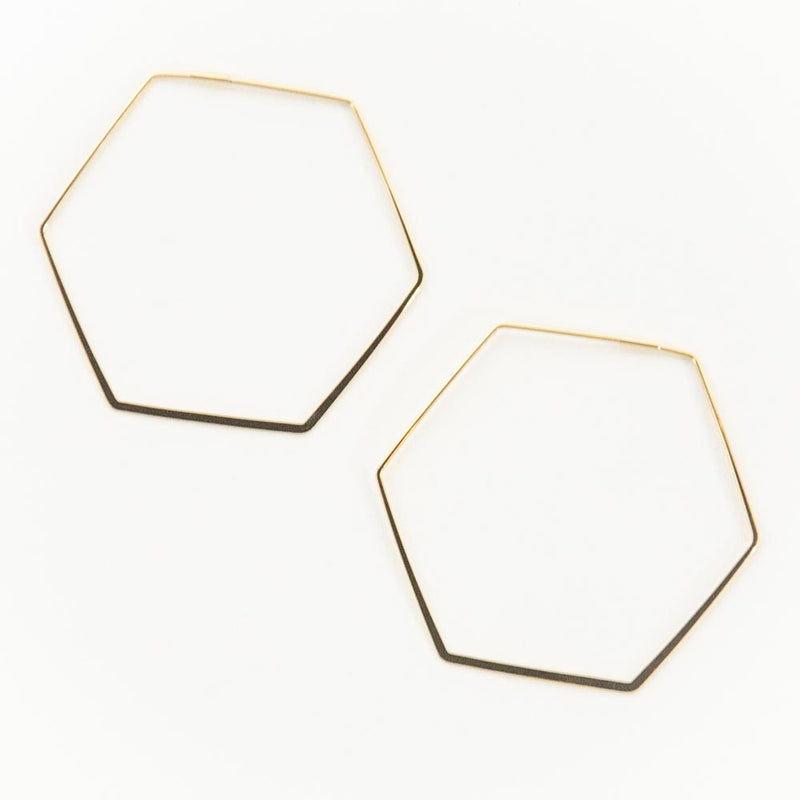 Hexagon Hoop-Gold