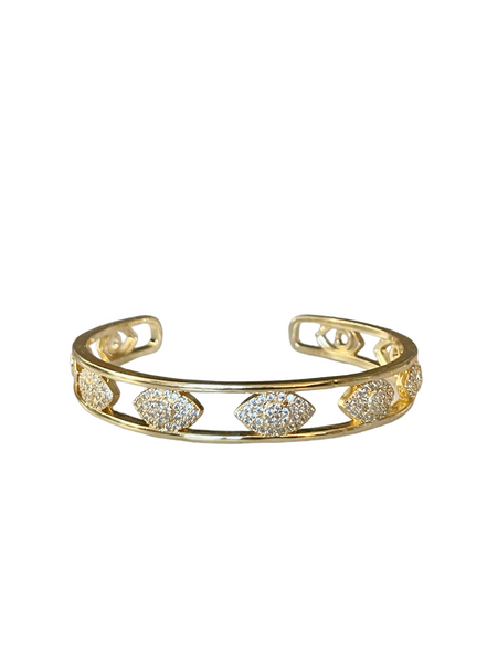 Evil Eye Cuff with Crystals