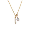 Bar None Mini Necklace with CZ Drop