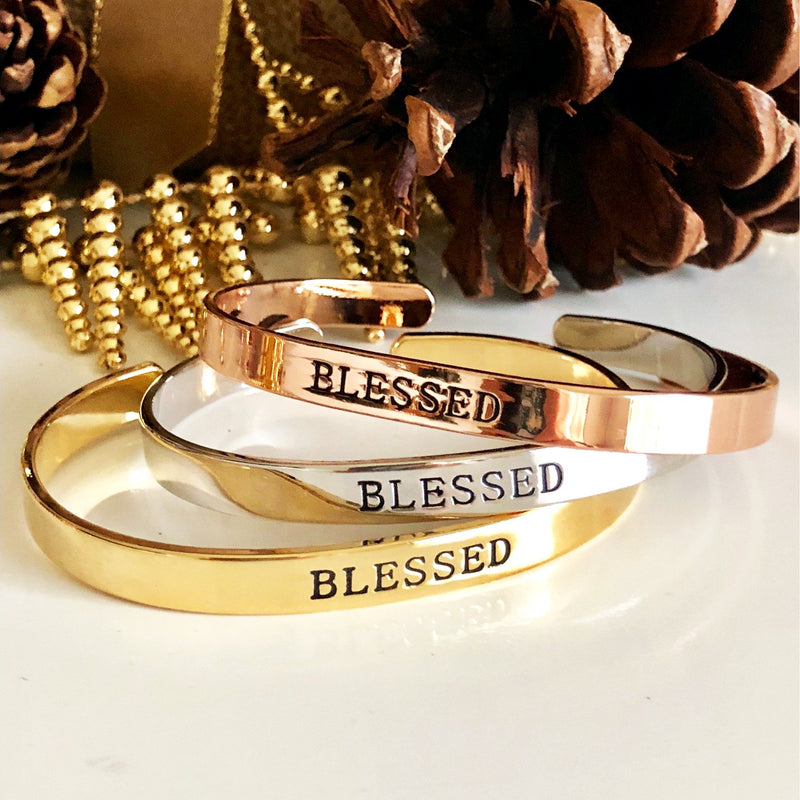 Blessed Cuff-Rose Gold Plate