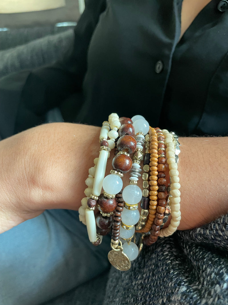 Brown Beaded Stack