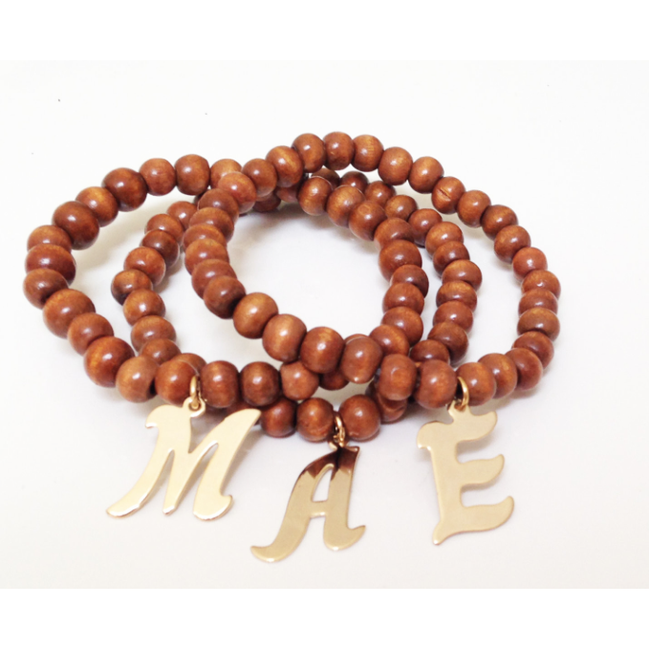 Prayer Bead Carly Initial Bracelet