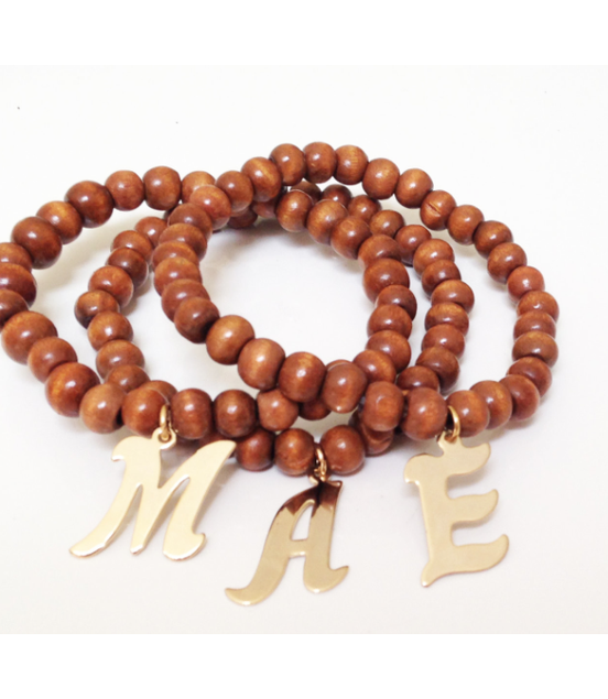 Prayer Bead Carly Initial Bracelet