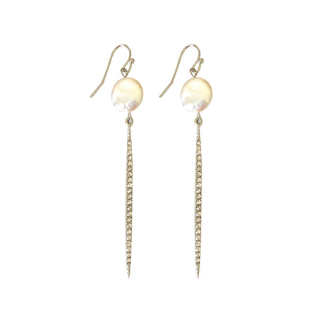 Ibiza Pearl and Silver Crystal Earring