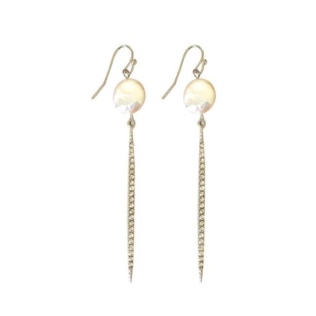 Ibiza Pearl and Silver Crystal Earring