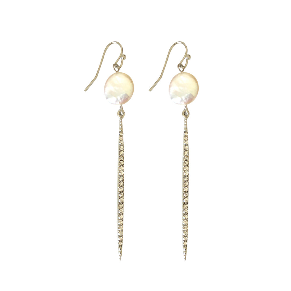 Ibiza Pearl and Silver Crystal Earring