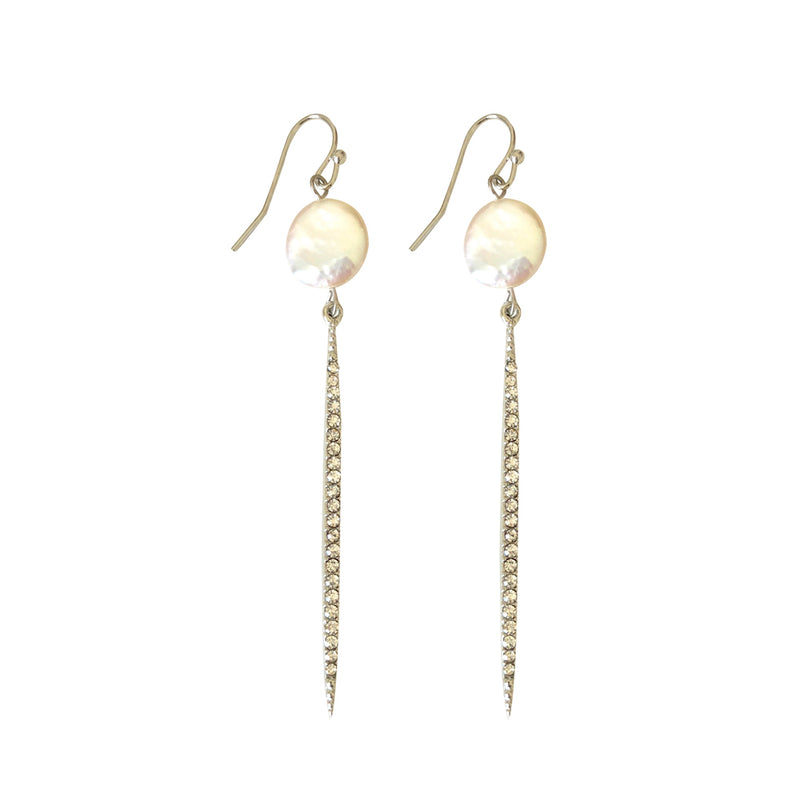 Ibiza Pearl and Silver Crystal Earring