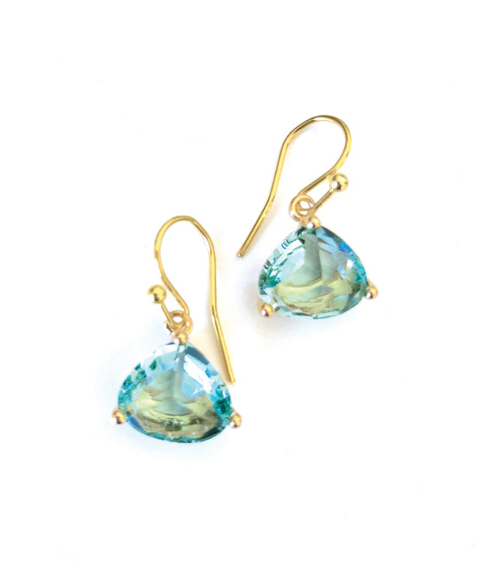 Everyday Crystal Earring Sea Green/Gold