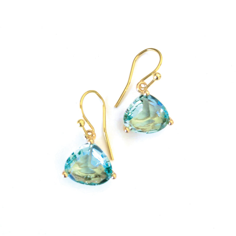 Everyday Crystal Earring Sea Green/Gold