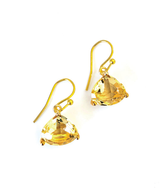 Everyday Crystal Earring Lemon/Gold