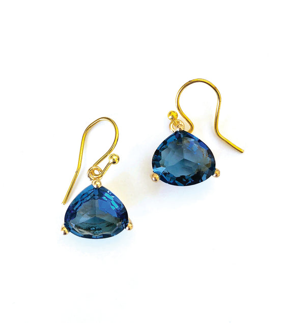 Everyday Crystal Earring Navy/Gold