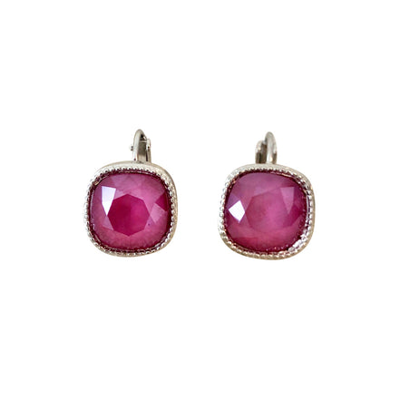 Cushion Cut Swarovski Earring-Rhodium