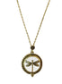 The Fast Flash!  Antique Gold Dragonfly Necklace