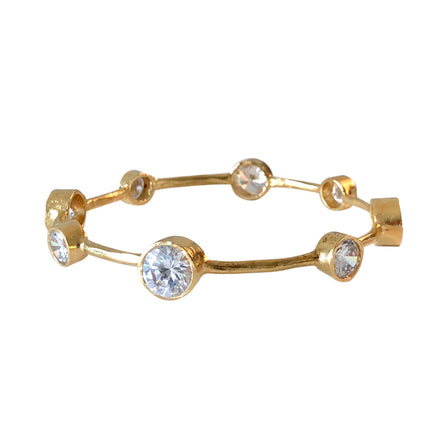 Hammered Gold Vermeil CZ Bangle