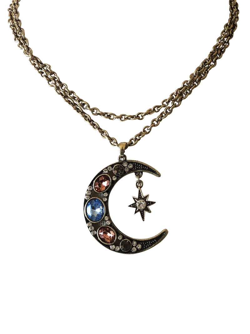 The Fast Flash! Jewelled Crescent Moon Necklace