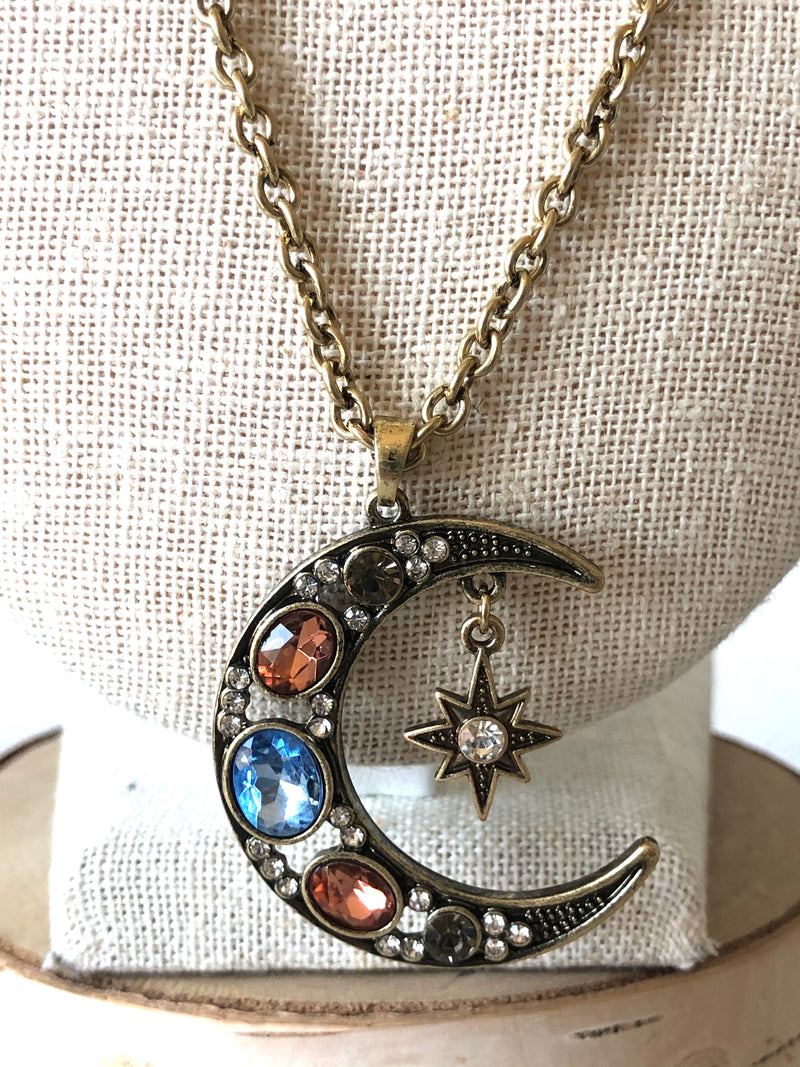 The Fast Flash! Jewelled Crescent Moon Necklace