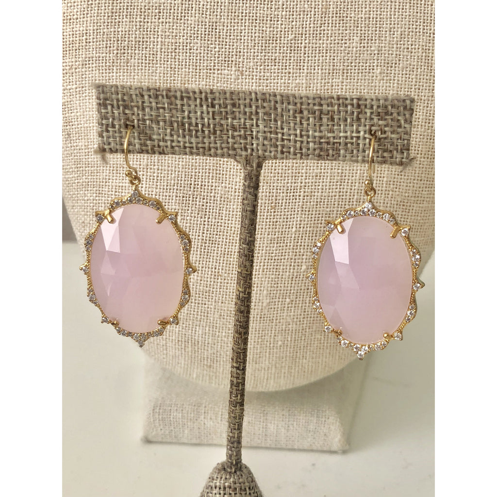 Large Pink Crystal Earring