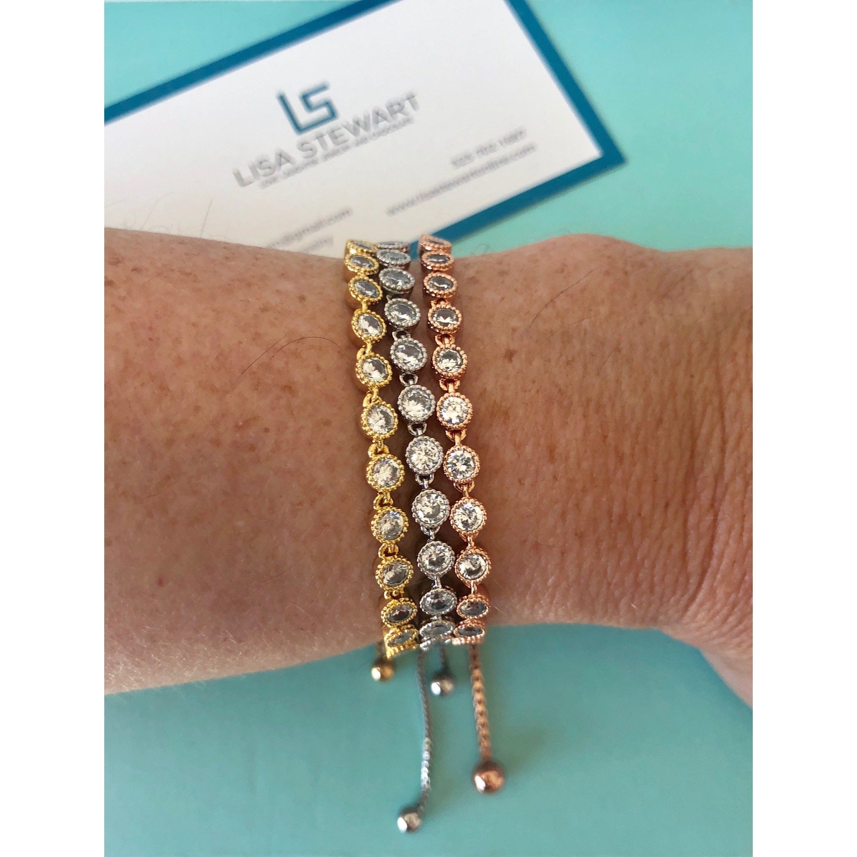 Lariat Bracelet with Round Bezel