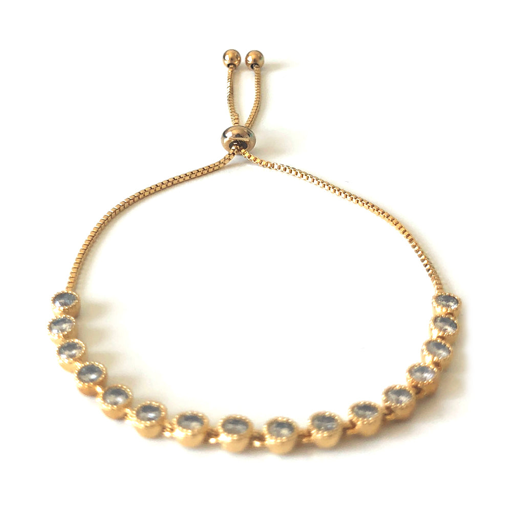 Lariat Bracelet with Round Bezel