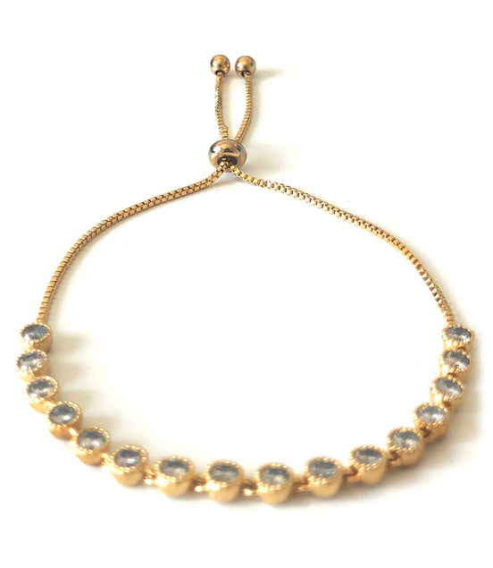 Lariat Bracelet with Round Bezel