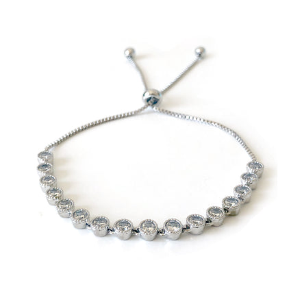 Lariat Bracelet with Round Bezel