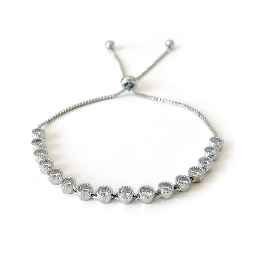 Lariat Bracelet with Round Bezel