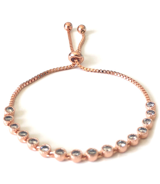 Lariat Bracelet with Round Bezel