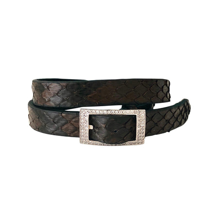 Croc Wrap Bracelet with Crystal Buckle