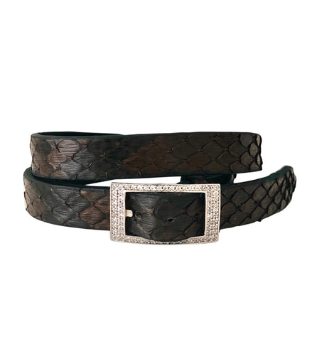Croc Wrap Bracelet with Crystal Buckle