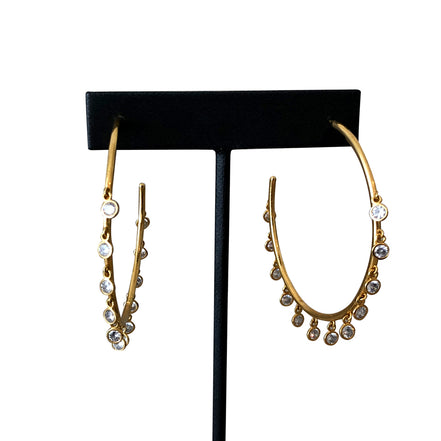 Maxi CZ Dangle Hoop