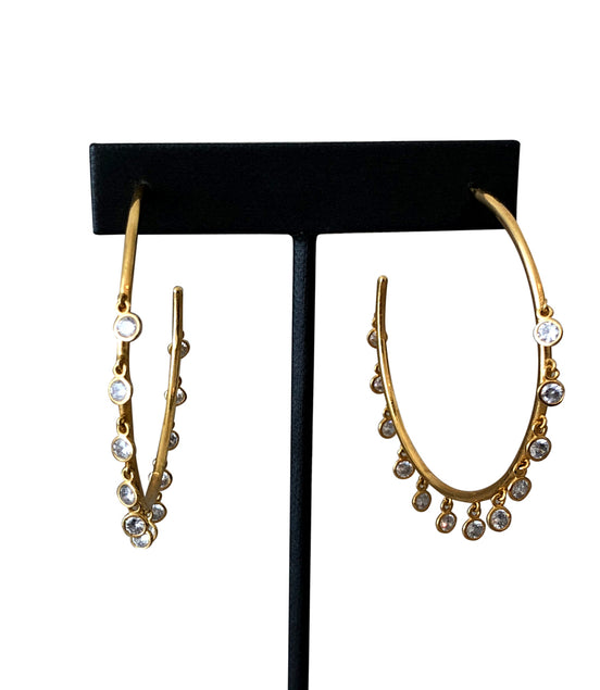 Maxi CZ Dangle Hoop