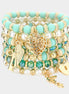 Heart & Angel Wing Mint Green Beaded Stack