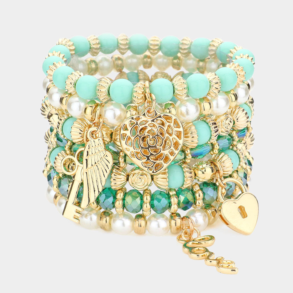 Green Stacked Bracelets Green Stacked Bracelets