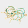 Heart & Angel Wing Mint Green Beaded Stack