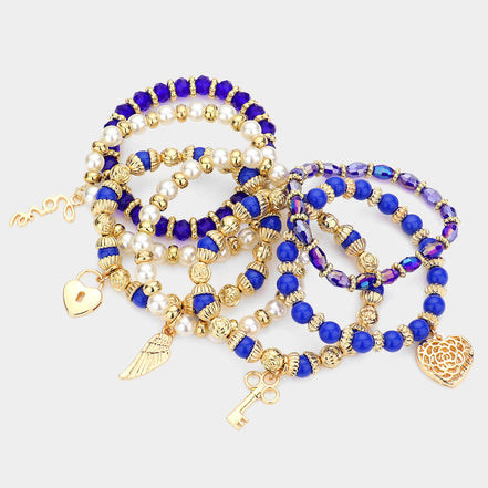 Heart & Angel Wing Cobalt Blue Stack