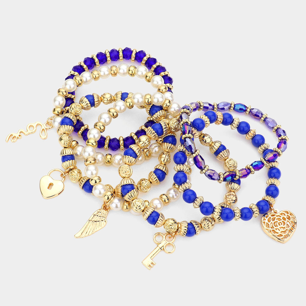 Heart & Angel Wing Cobalt Blue Stack